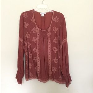 Johnny Was BoHo embroidered top